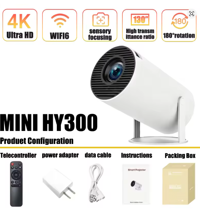 Mini HY300 Tragbarer Projektor – Home Cinema Setup Bewertung und Preis
